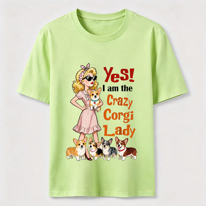 Crazy Corgi Lady Tee