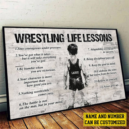 Personalized Wrestling Poster / Canvas - “Life Lessons” Wall Art for Boys & Girls