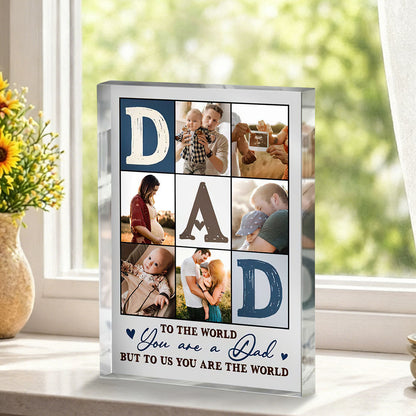 Personalized dad photo acrylic block plaque with custom family pictures and quote for Father's Day image 6