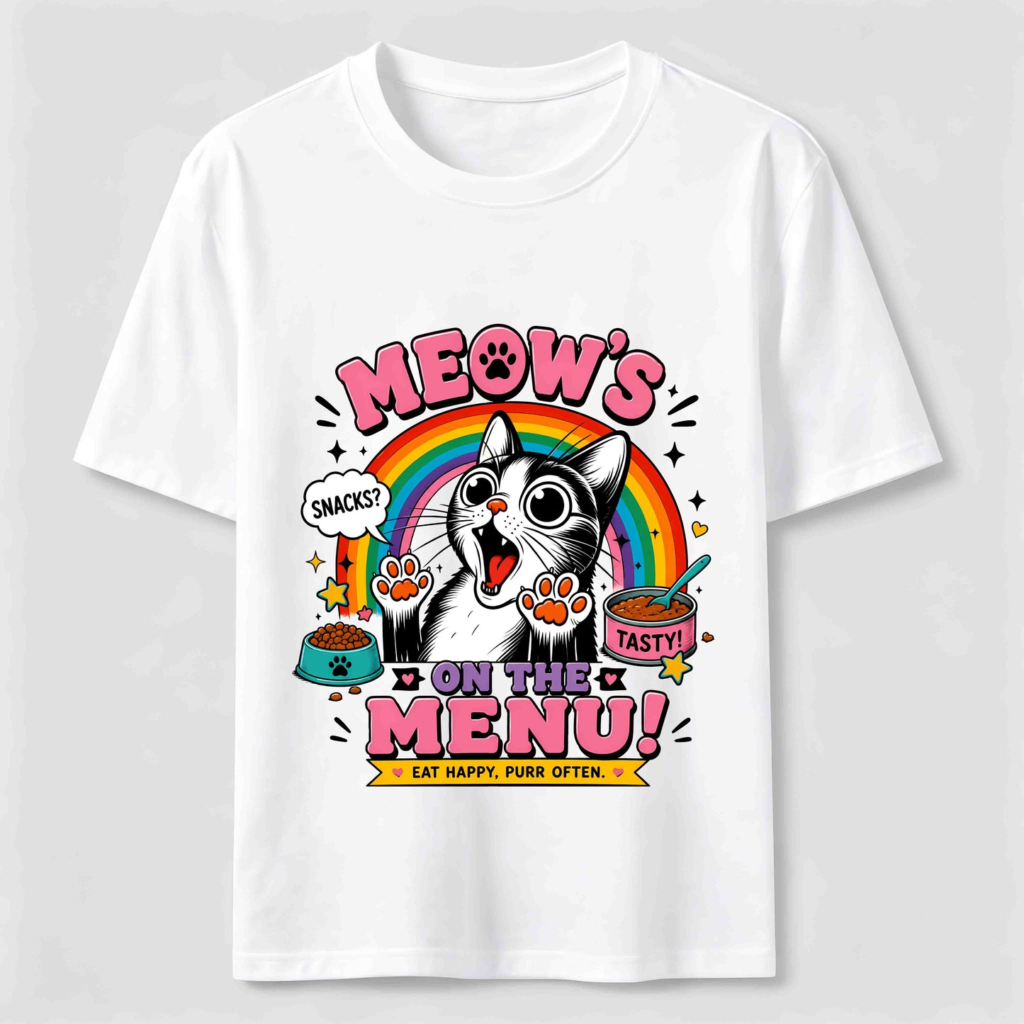 Meows On The Menu Cat Tee
