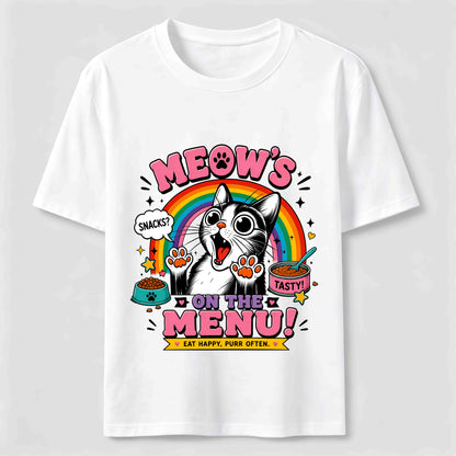 Meows On The Menu Cat Tee