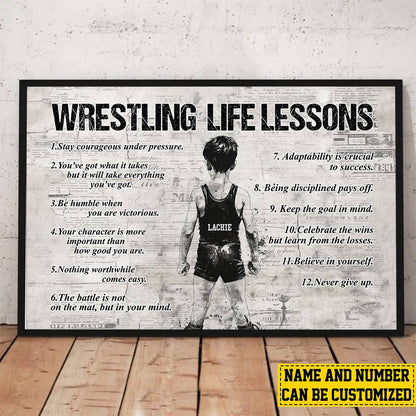 Personalized Wrestling Poster / Canvas - “Life Lessons” Wall Art for Boys & Girls