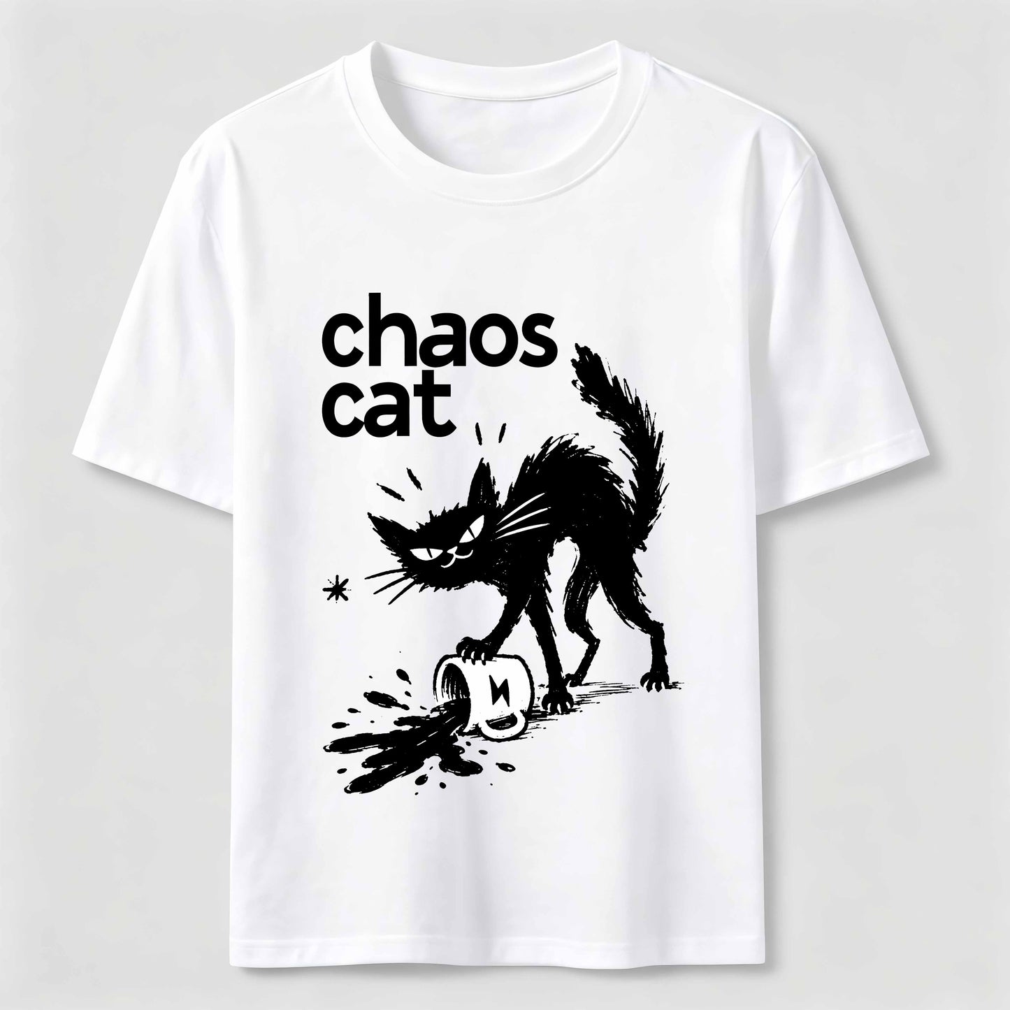 Ink Spill Mischief Cat T-Shirt