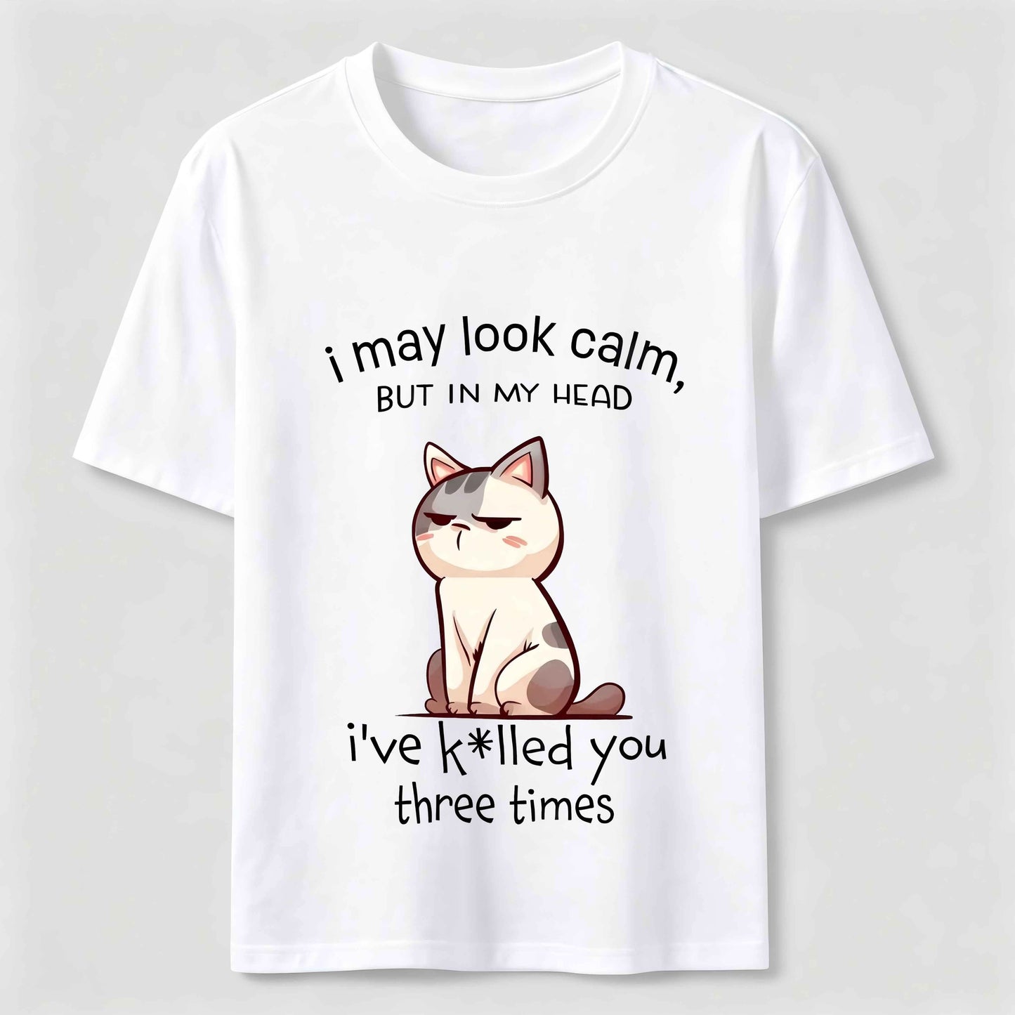 Calm Face Chaotic Mind Cat T-Shirt