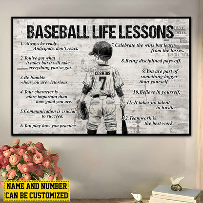 Baseball Life Lessons - Personalized Canvas / Poster for Kids