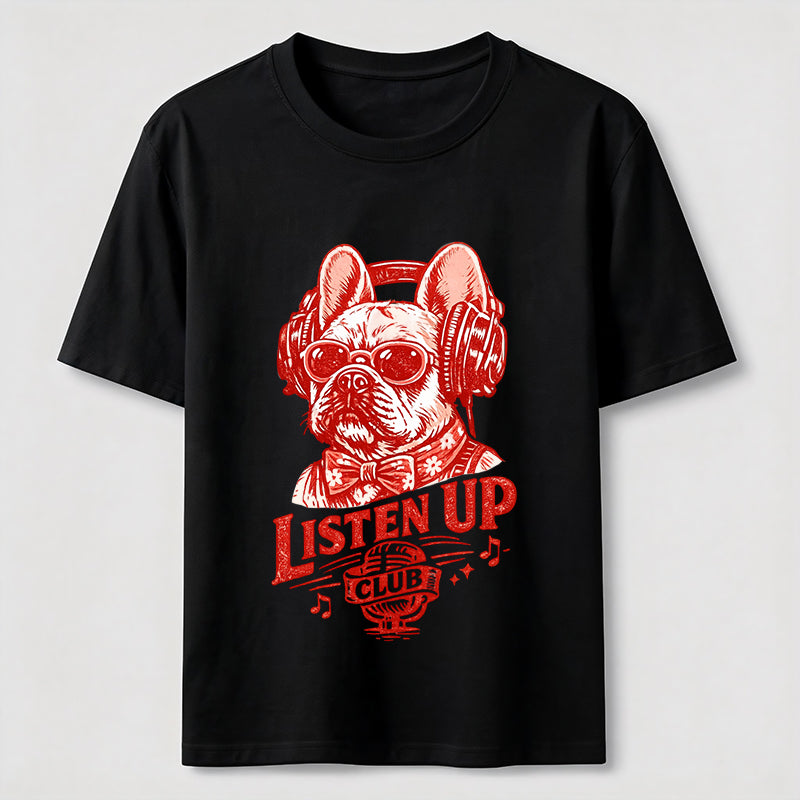 Listen Up Frenchie Music Tee