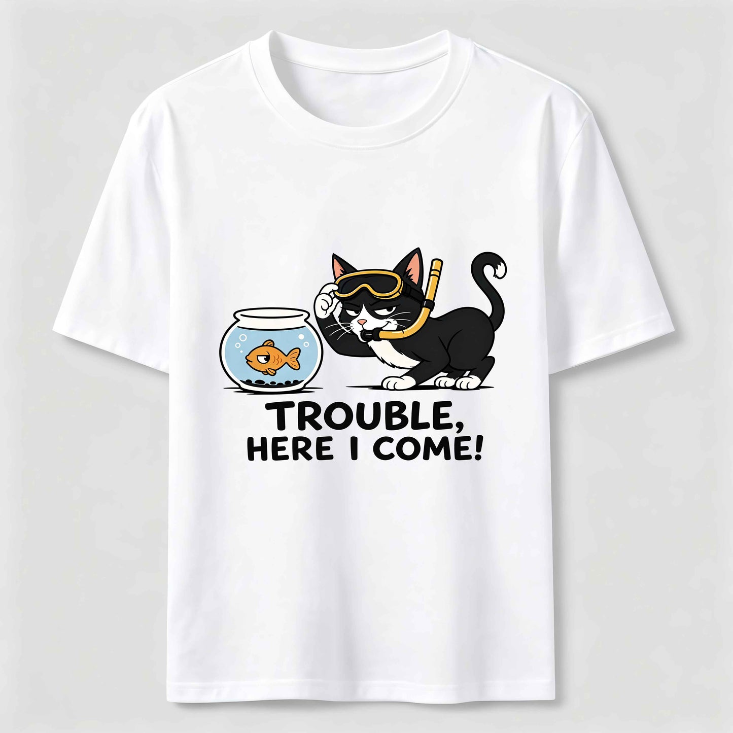 Just Another Day Causing Trouble Funny Cat Tee