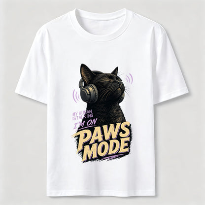 Paws Mode Headphone Cat T-Shirt