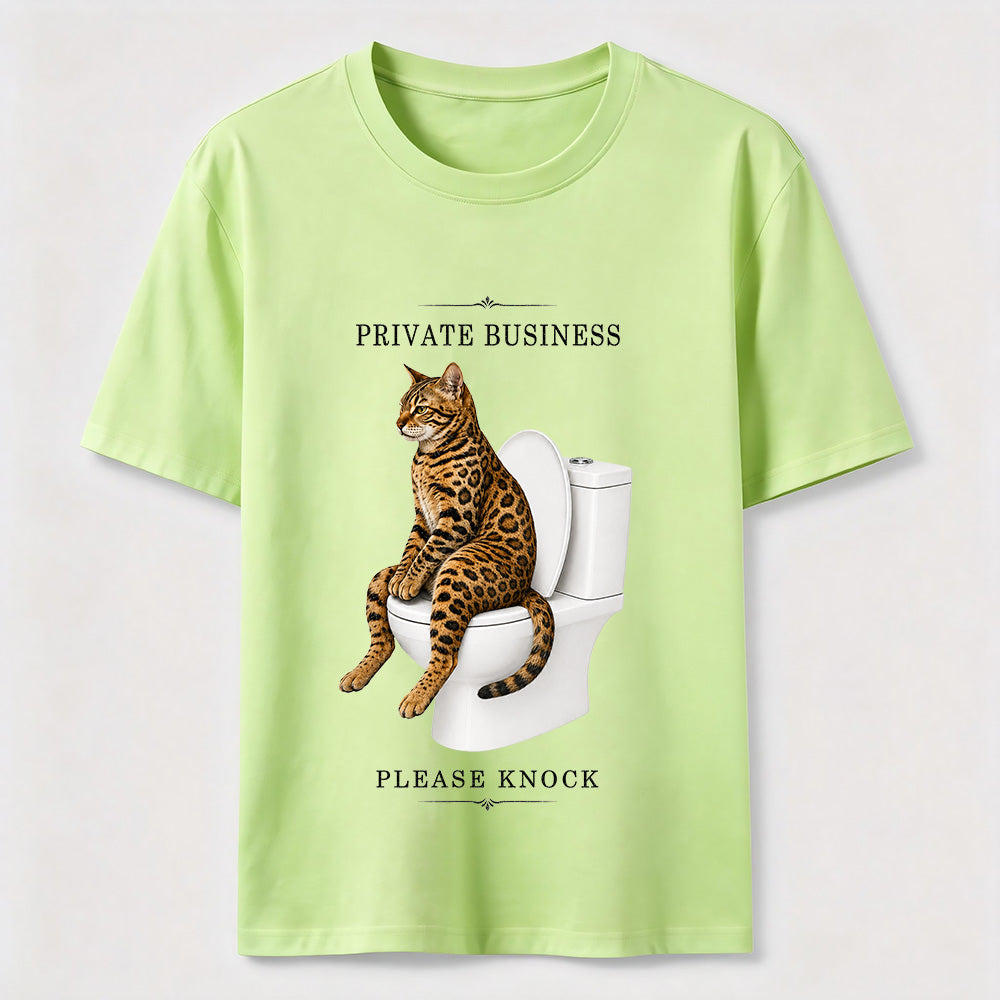 Private Business Cat Bathroom Tee
