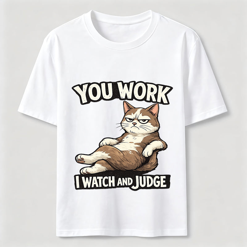 Judgmental Office Cat Humor T-Shirt