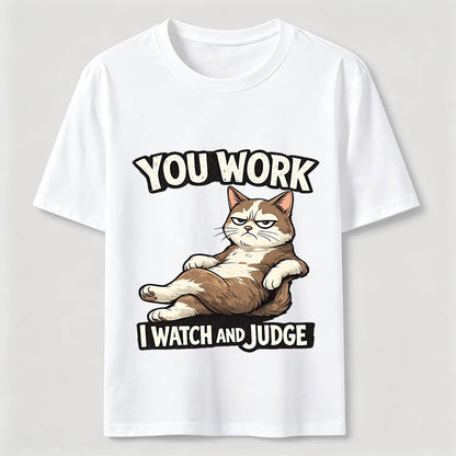 Judgmental Office Cat Humor T-Shirt