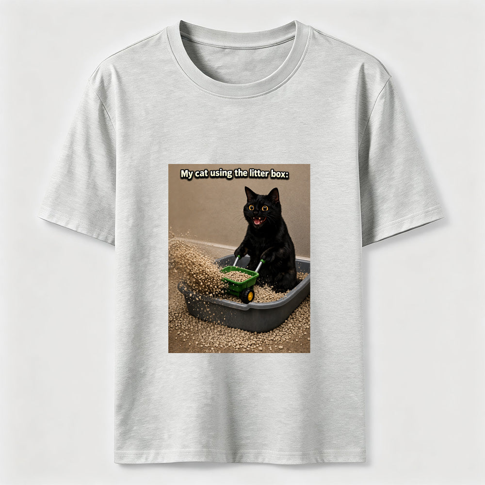 Litter Box Construction Cat T-Shirt