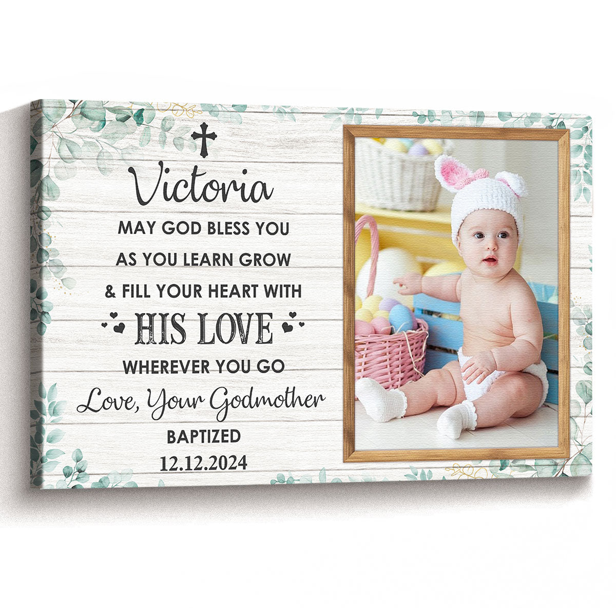 May God Bless You - Personalized Custom Photo Canvas / Poster