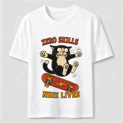 Clumsy Skateboard Cat T-Shirt