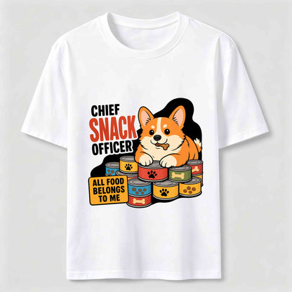 Chief Snack Officer Funny Corgi T-Shirt