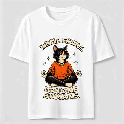 Zen Meditation Cat Humor T-Shirt