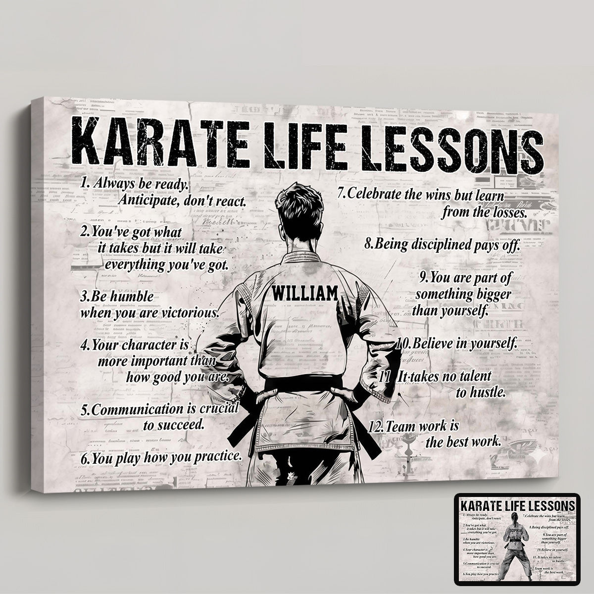 Personalized Karate Life Lessons Poster / Canvas - Gift For Karate Lovers