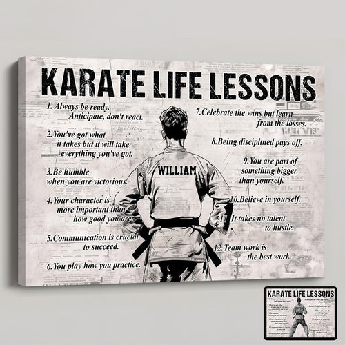 Personalized Karate Life Lessons Poster / Canvas - Gift For Karate Lovers
