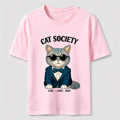 Cat Society Live Love Nap T-Shirt