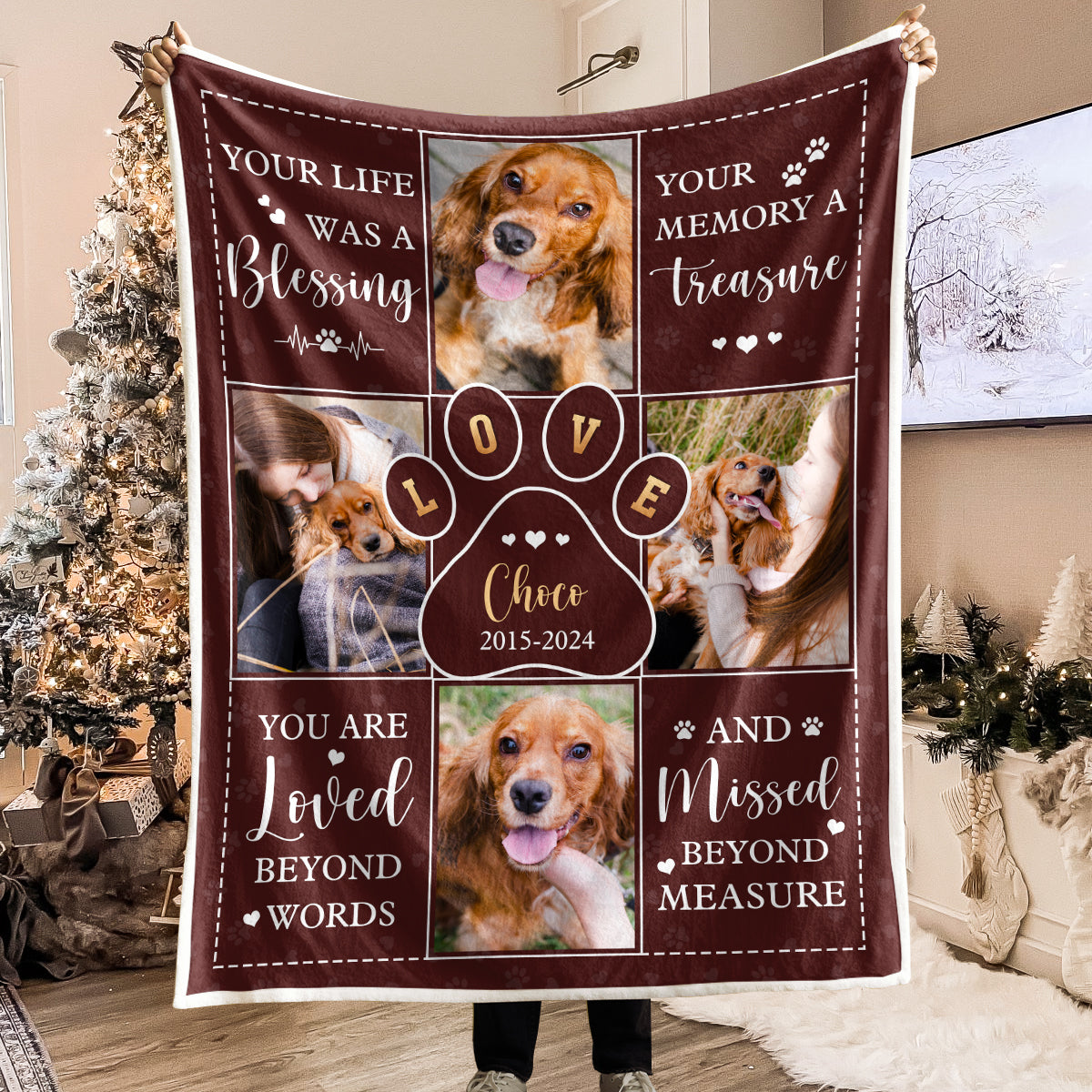 Custom Photo Your Life Was A Blessing  - Personalized Photo Blanket