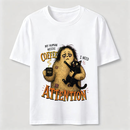 Coffee And Attention Cat T-Shirt