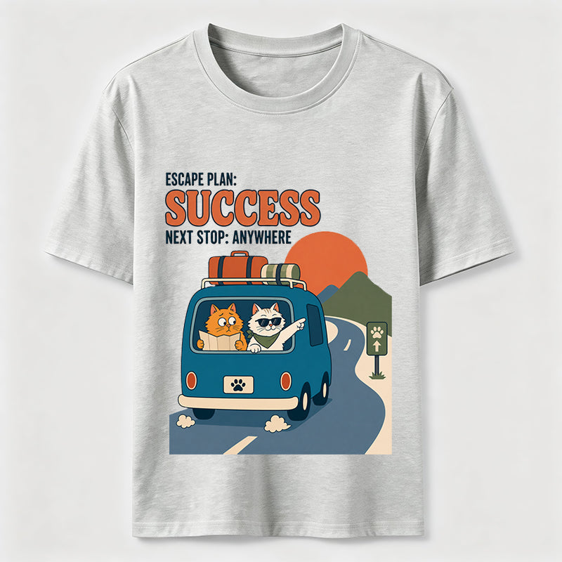 Escape Plan Cat Road Trip T-Shirt