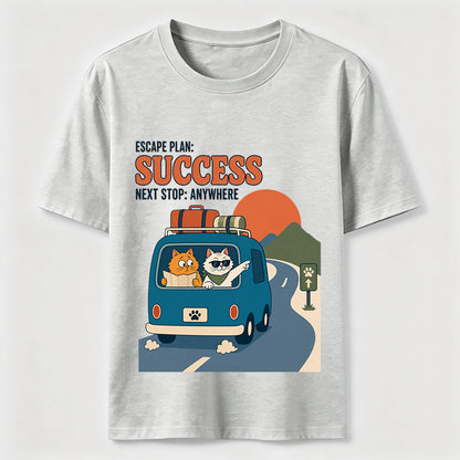Escape Plan Cat Road Trip T-Shirt