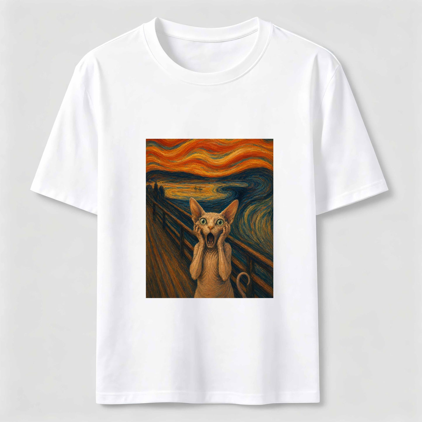 Scream Cat Art Graphic Tee