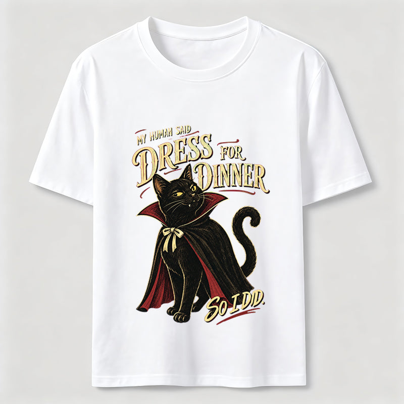 Dress For Dinner Vampire Cat T-Shirt