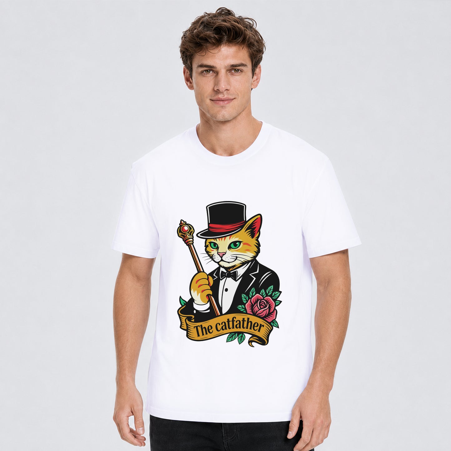 The Catfather Vintage Gentleman Cat T-Shirt