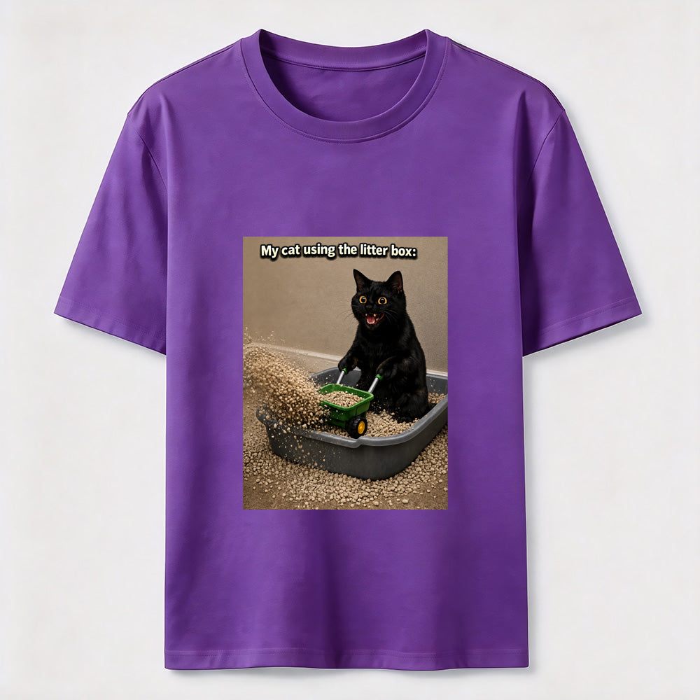 Litter Box Construction Cat T-Shirt