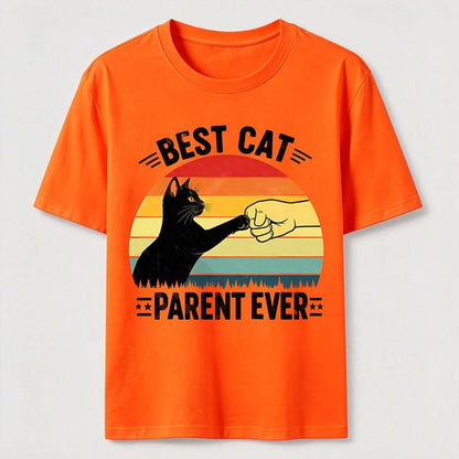 Best Cat Parent Ever T-Shirt Funny Black Cat Graphic