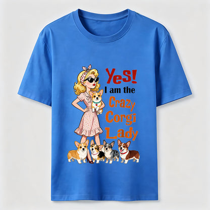 Crazy Corgi Lady Tee