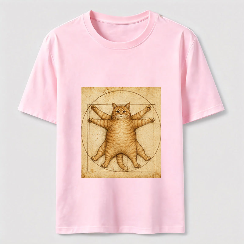Da Vinci Manuscript Cat Art Graphic Tee
