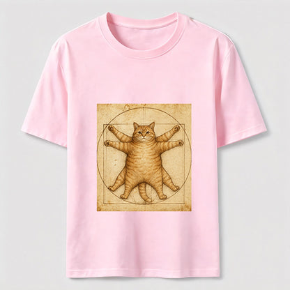 Da Vinci Manuscript Cat Art Graphic Tee
