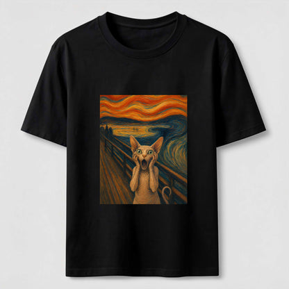 Scream Cat Art Graphic Tee