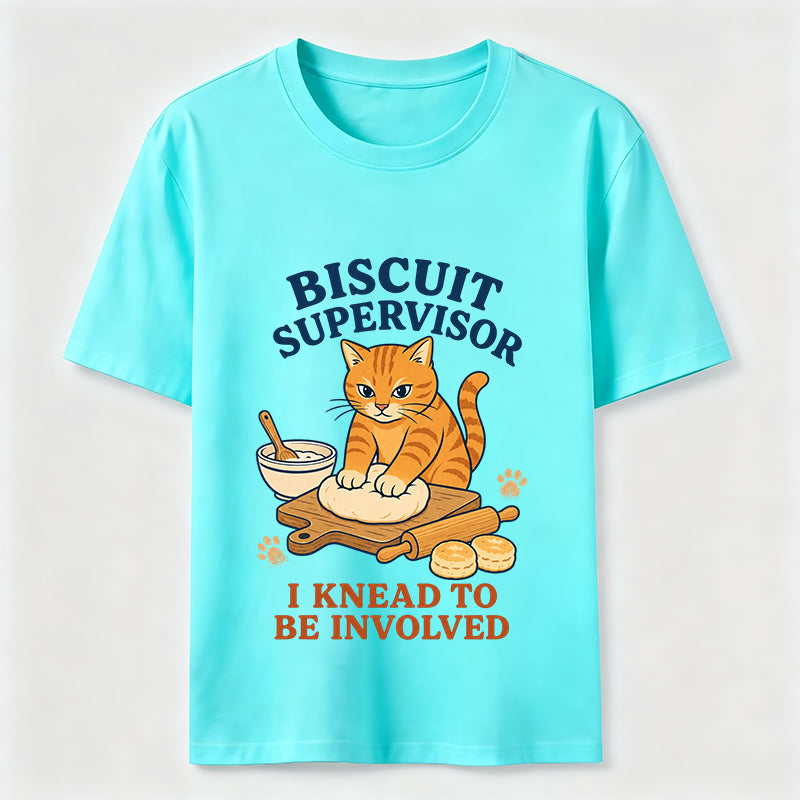 Biscuit Supervisor Funny Baking Cat T-Shirt