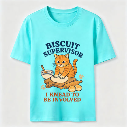 Biscuit Supervisor Funny Baking Cat T-Shirt