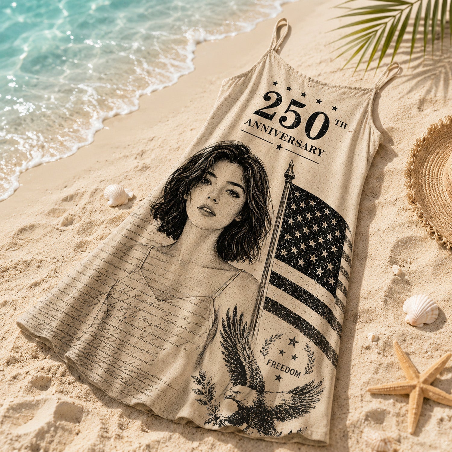 Custom Photo US 250th Anniversary Retro Style Eagle Cami Maxi Dress TH10 170237