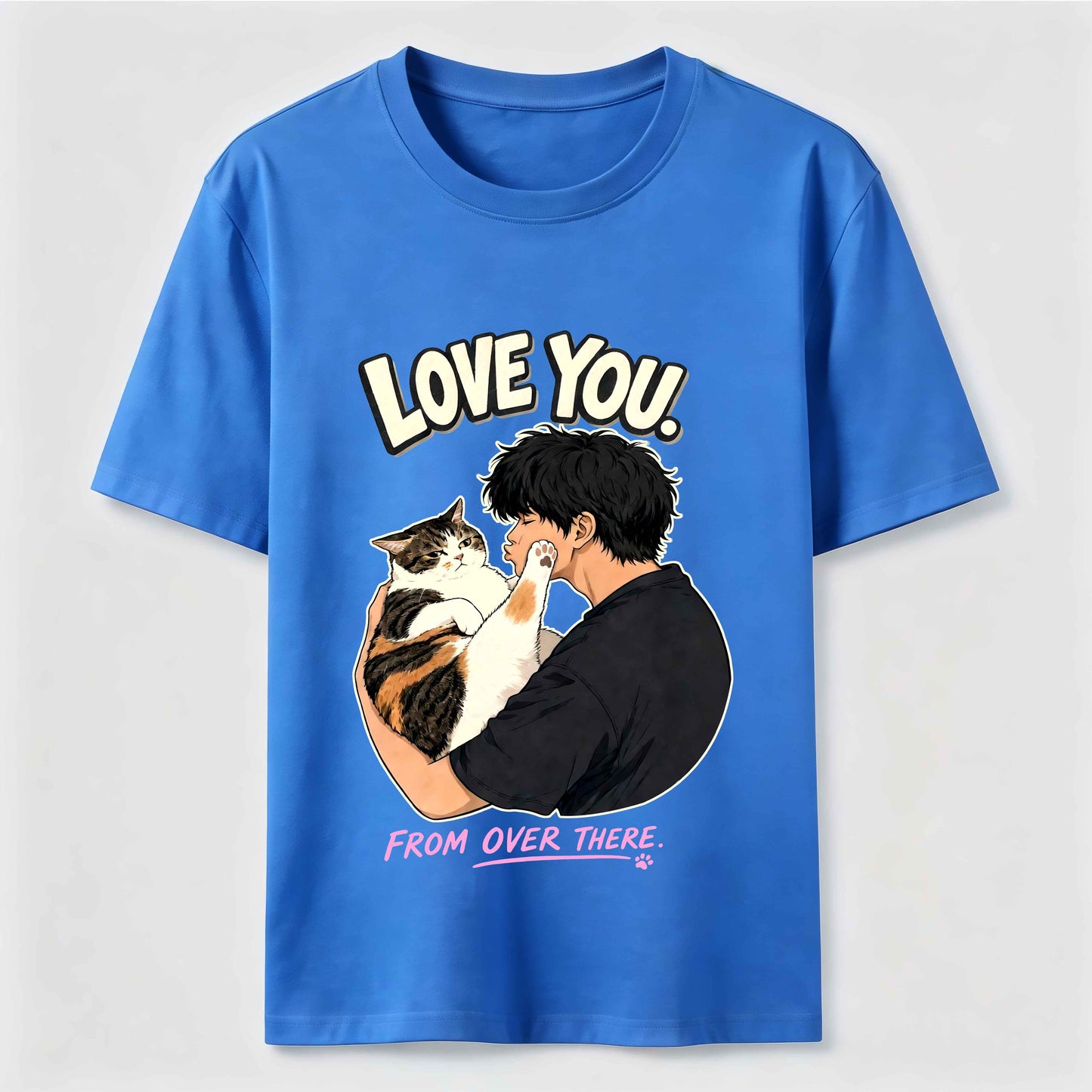 Love You From Over There Funny Cat T-Shirt