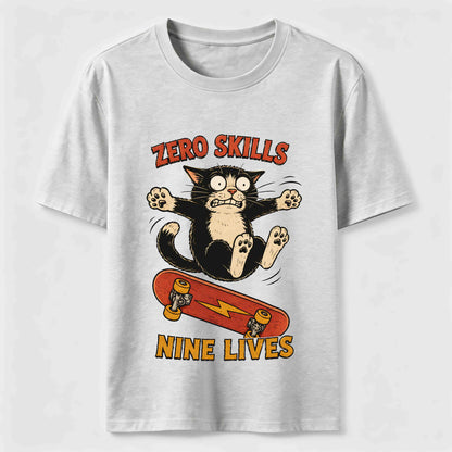 Clumsy Skateboard Cat T-Shirt