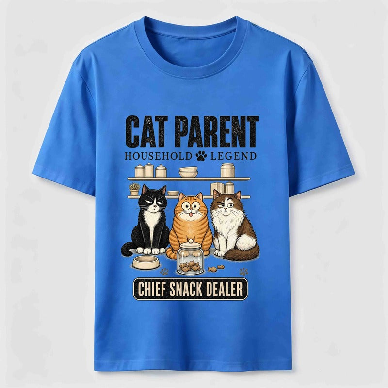 Multi Cat Parent Chief Snack Dealer Cute Cat Lover T-Shirt