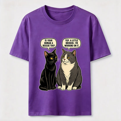 Rescue Human Cat Conversation T-Shirt