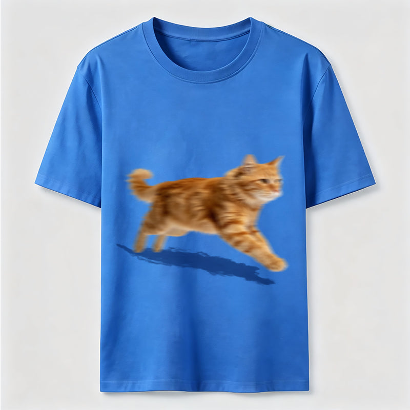 Orange Tabby Cat Running T-Shirt