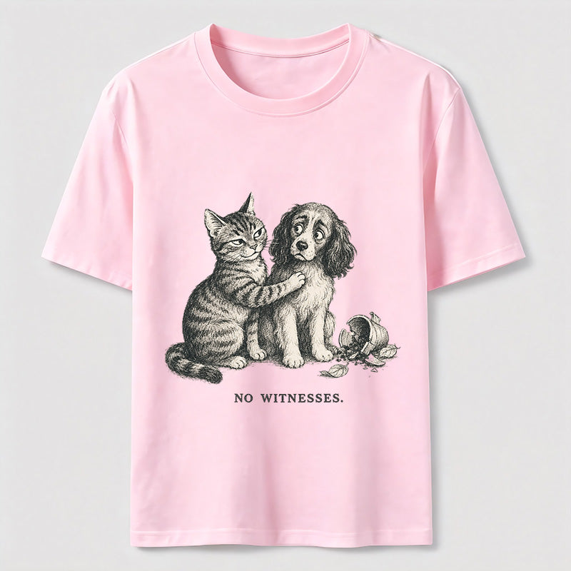 No Witnesses Cat And Dog Tee