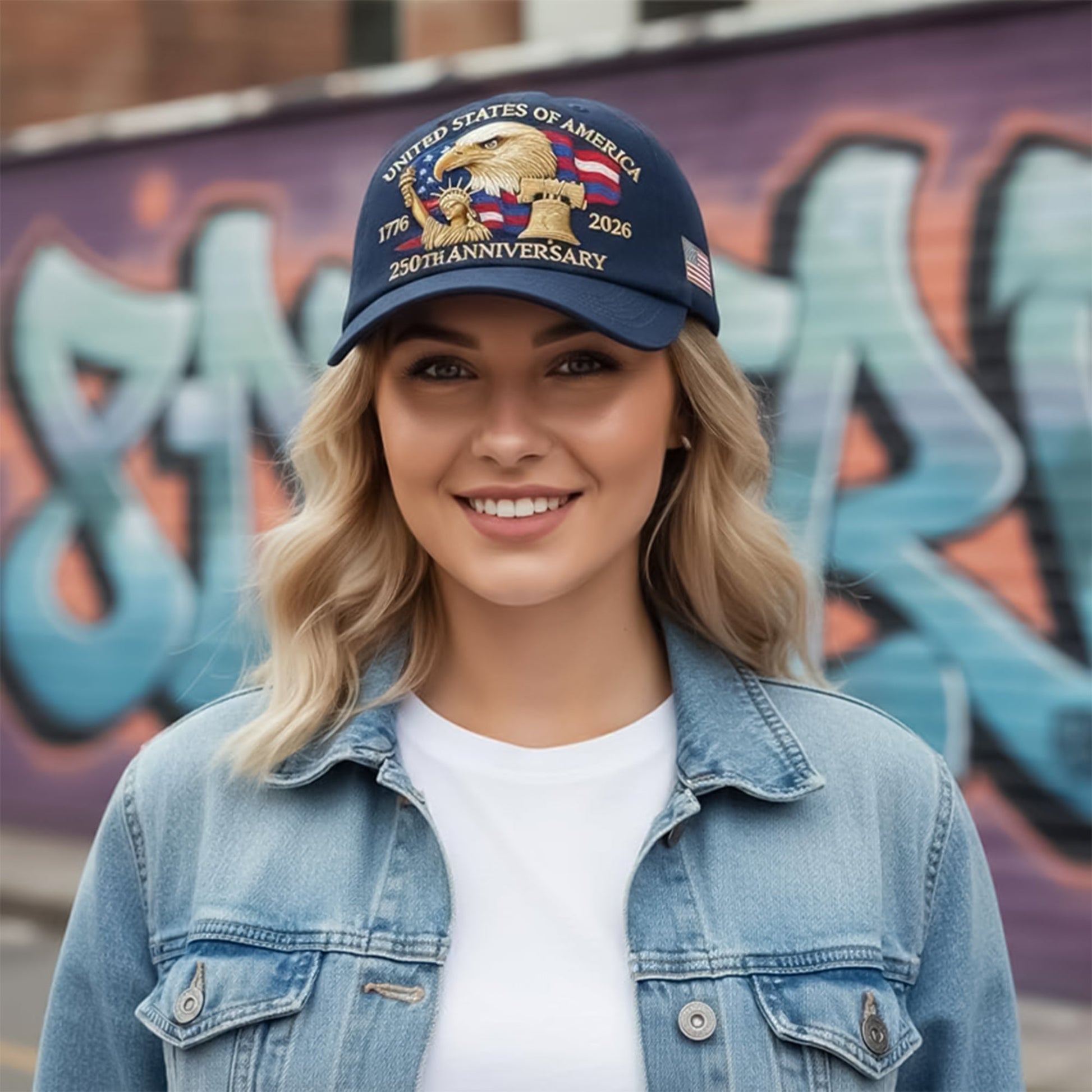 Bald Eagle United States Of America 250th Anniversary Embroidered Cap LM32 897757