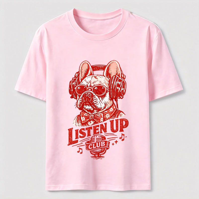Listen Up Frenchie Music Tee