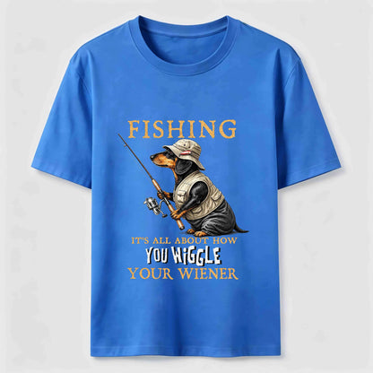 Dachshund Fishing Club Outdoor Wiener Dog Graphic Tee