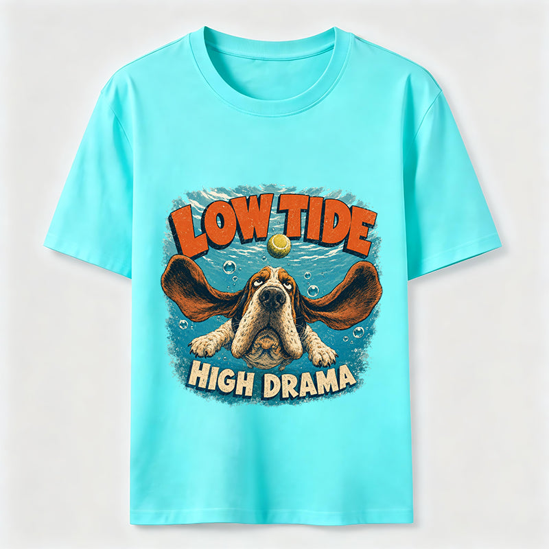 Low Tide High Drama Basset Hound T-Shirt