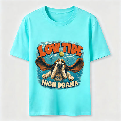 Low Tide High Drama Basset Hound T-Shirt
